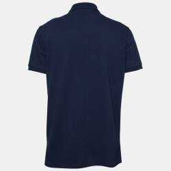 Polo Ralph Lauren Navy Blue Cotton Bear Embroidered Polo T-Shirt L