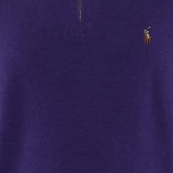 Pre Owned بلوفر بولو رالف رالف لورين قطن بنفسجي برقبة مرتفعة أكمام طويلة مقاس كبير - لارج