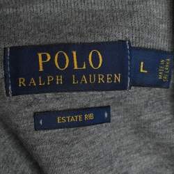 Pre Owned Polo Ralph Laurent Grey Knit Turtleneck Long Sleeve Sweater L