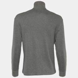 Pre Owned Polo Ralph Laurent Grey Knit Turtleneck Long Sleeve Sweater L