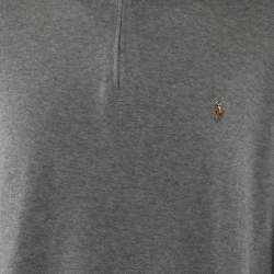 Pre Owned Polo Ralph Laurent Grey Knit Turtleneck Long Sleeve Sweater L