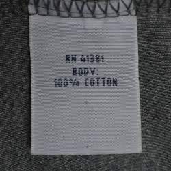 مملوكة مسبقًا بلوفر بولو رالف لورين تريكو رصاصي بأكمام طويلة مطرزة وسحاب أمامي مقاس كبير - لارج