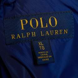 مملوكة مسبقًا Polo Ralph Lauren Blue Synthetic Windbreaker Hooded Jacket XL
