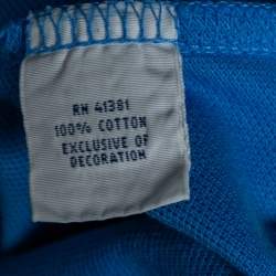مملوكة مسبقًا Polo Ralph Lauren Blue Cotton Pique Custom Fit Polo T-Shirt M