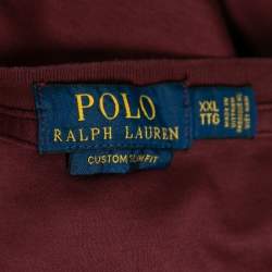 Pre Owned Polo Ralph Lauren Burgundy Cotton Short Sleeve Custom Fit T-Shirt XXL