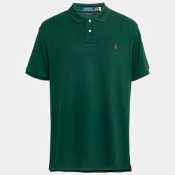 Pre Owned Polo Ralph Lauren Dark Green Cotton Pique Custom Slim Fit Polo T-Shirt XXL