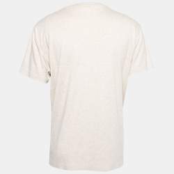 Pre Owned تي شيرت بولو من رالف لورين كاستم قطن كريمي قصة مجسمة مقاس كبير جداً جداً ( إكس إكس لارج )