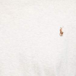 Pre Owned تي شيرت بولو من رالف لورين كاستم قطن كريمي قصة مجسمة مقاس كبير جداً جداً ( إكس إكس لارج )