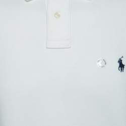 مملوكة مسبقًا Polo Ralph Lauren White Cotton Polo T-Shirt L