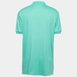 Pre Owned Polo Ralph Lauren Green Cotton Polo T-Shirt L