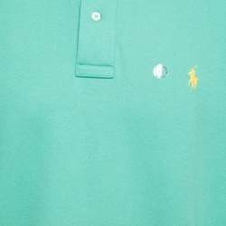 Pre Owned Polo Ralph Lauren Green Cotton Polo T-Shirt L