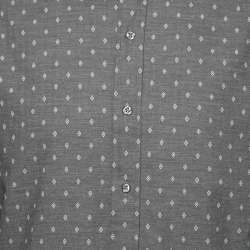 Pre Owned قميص بولو رالف لورين قطن رصاصي بأكمام طويلة وأزرار أمامية مقاس كبير جدًا - إكس لارج