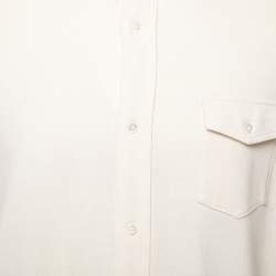 مملوكة مسبقًا قميص بولو رالف لورين قطن كريمي بأكمام طويلة مقاس كبير جدًا - إكس لارج