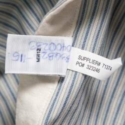 Pre Owned Polo Ralph Lauren Blue Striped Cotton Button Front Shirt L