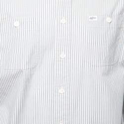 Pre Owned Polo Ralph Lauren Blue Striped Cotton Button Front Shirt L