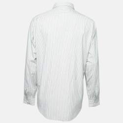 Pre Owned Polo Ralph Lauren Blue Striped Cotton Button Front Shirt L