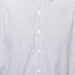 مملوكة مسبقًا Polo Ralph Lauren Blue Checked Cotton Estate Custom Fit Shirt XXXL