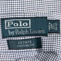 مملوكة مسبقًا Polo Ralph Lauren Blue Checked Cotton Estate Custom Fit Shirt XXXL