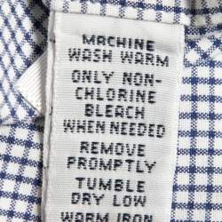 مملوكة مسبقًا Polo Ralph Lauren Blue Checked Cotton Estate Custom Fit Shirt XXXL
