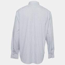 مملوكة مسبقًا Polo Ralph Lauren Blue Checked Cotton Estate Custom Fit Shirt XXXL