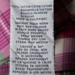 Pre Owned Polo Ralph Lauren Pink Plaid Cotton Button Down Shirt L