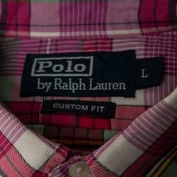 Pre Owned Polo Ralph Lauren Pink Plaid Cotton Button Down Shirt L