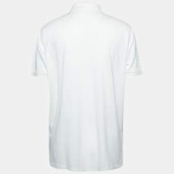 مملوكة مسبقًا تي شيرت بولو من رالف لورين بولو بيكيه قطن أبيض بأكمام قصيرة مقاس كبير جداً ( إكس لارج )