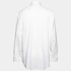 مملوكة مسبقًا قميص بولو من رالف لورين قطن أبيض بأزرار أمامية مقاس كبير جداً ( إكس لارج )