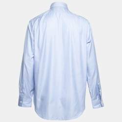 مملوكة مسبقًا Polo Ralph Lauren Blue Printed Cotton Button Front Shirt L