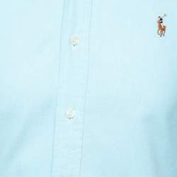 Pre Owned Polo Ralph Lauren Blue Cotton Long Sleeve Shirt S