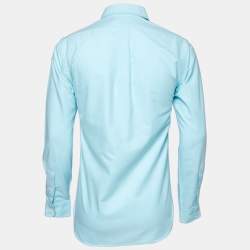Pre Owned Polo Ralph Lauren Blue Cotton Long Sleeve Shirt S