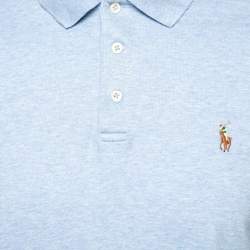 Pre Owned Polo Ralph Lauren Blue Cotton Polo T-Shirt L