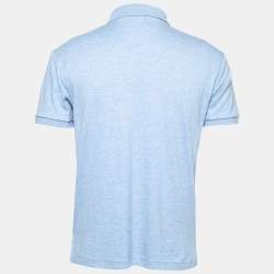 Pre Owned Polo Ralph Lauren Blue Cotton Polo T-Shirt L