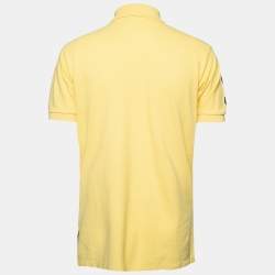 مملوكة مسبقًا تي شيرت بولو بولو رالف لورين قطن أصفر أكمام قصثرة بيك مقاس متوسط