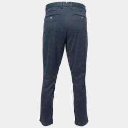 مملوكة مسبقًا Polo Ralph Lauren Navy Blue Cotton Trousers L Waist: 35"