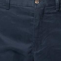 مملوكة مسبقًا Polo Ralph Lauren Navy Blue Cotton Trousers L Waist: 35"