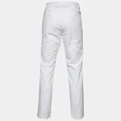 Pre Owned Polo Ralph Lauren White Cotton Stretch Slim Fit Trousers XL