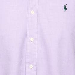 Pre Owned Polo Ralph Lauren Purple Cotton Button Front Shirt M