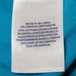 مملوكة مسبقًا Polo Ralph Lauren Blue Cotton Pique Custom Fit Polo T-Shirt XL