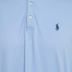 مملوكة مسبقًا Polo Ralph Lauren Blue Cotton Classic Fit Polo T-Shirt L
