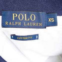 Polo Ralph Lauren White Logo Embroidered Cotton Polo T-Shirt XS