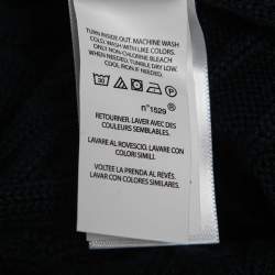 Pre Owned Polo Ralph Lauren Navy Blue Cable Knit V-Neck Sweater L