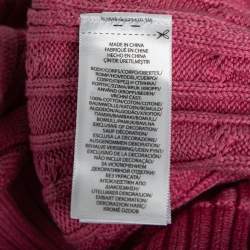 Polo Ralph Lauren Pink Cable Knit V-Neck Sweater L