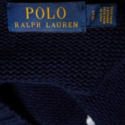 Pre Owned Polo Ralph Lauren Navy Blue Cotton Knit Crewneck Jumper S