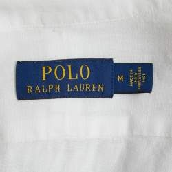 Pre Owned Polo Ralph Lauren White Linen Button Front Shirt M