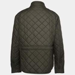 Pre Owned Polo Ralph Lauren Olive Green Synthetic Quilted Jacket 2XL