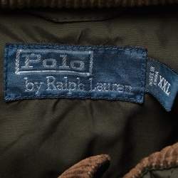 Pre Owned Polo Ralph Lauren Olive Green Synthetic Quilted Jacket 2XL
