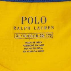 مملوكة مسبقًا Polo Ralph Lauren Yellow Logo Embroidered Cotton Crew Neck T-Shirt XL