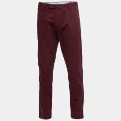 Pre Owned Polo Ralph Lauren Burgundy Stretch Cotton Chinos M