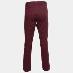 Pre Owned Polo Ralph Lauren Burgundy Stretch Cotton Chinos M